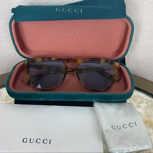 Gucci Sunglasses GG0120S 003 Havana Blue Lens 53mm